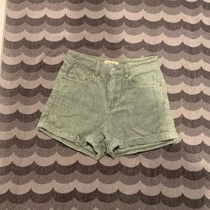 PACSUN CORDUROY PASTEL GREEN MOM SHORTS SIZE 26